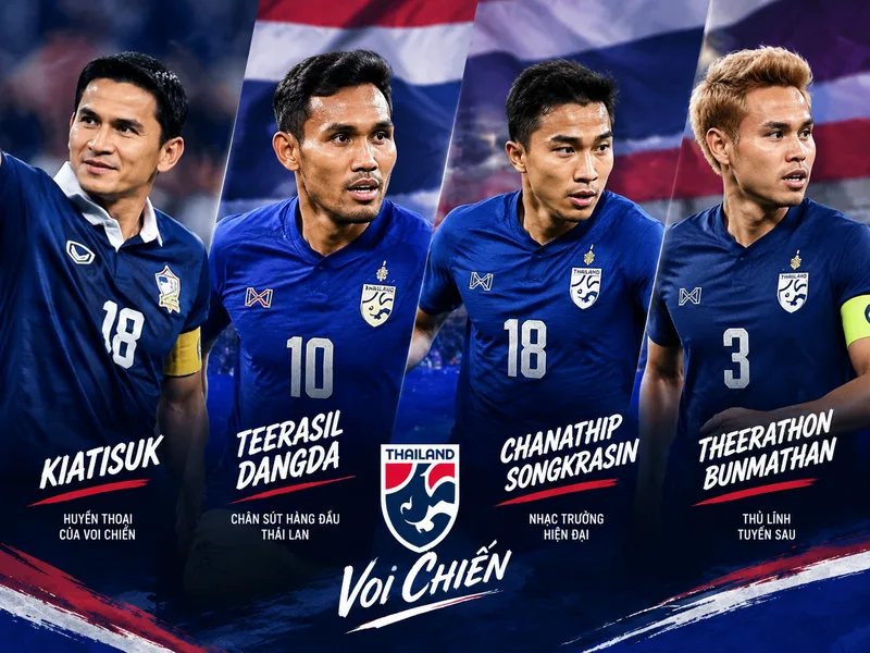 Các huyền thoại như Kiatisuk, Teerasil Dangda, Chanathip và Theerathon tạo nên những chương đáng nhớ cho bóng đá Thái Lan.